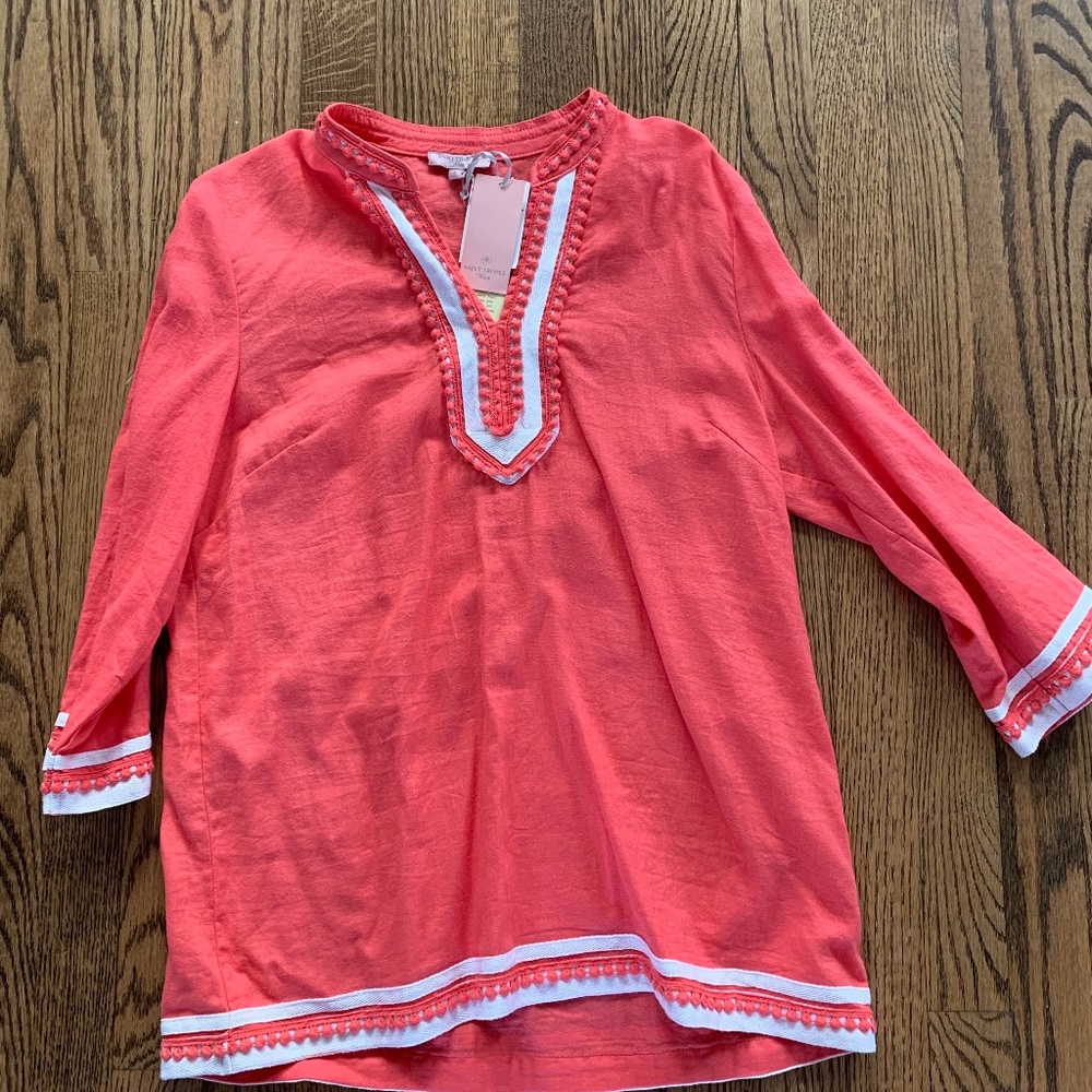 NWT Saint Tropez West Coral Tunic Large